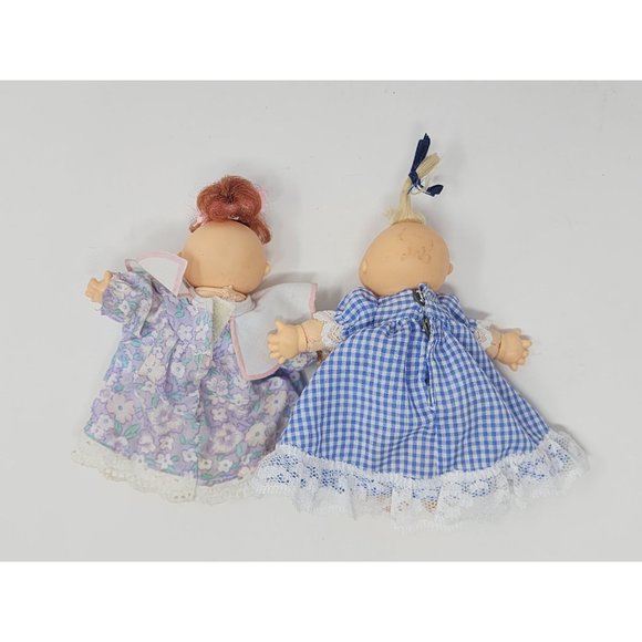 Vintage 1995 Cabbage Patch Babies Mini Dolls With Beautiful Dresses - Picture 2 of 10